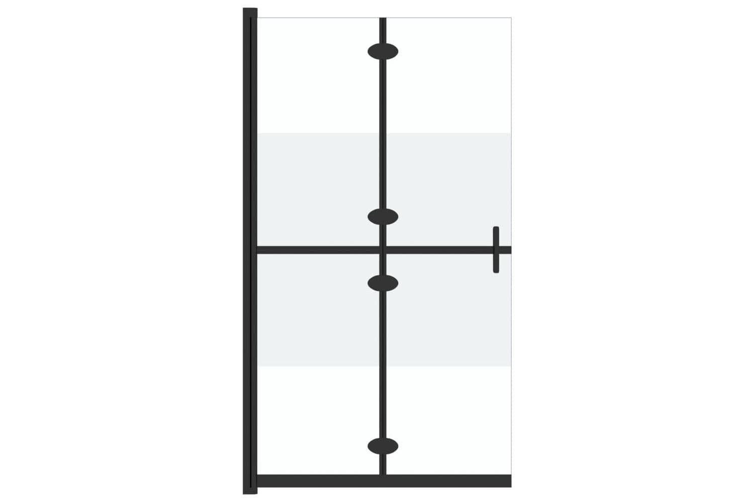 vidaXL 151191 Foldable Walk-in Shower Wall Half Frosted Esg Glass 120x190cm