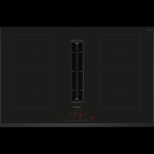 Siemens IQ500 Induction Hob with Integrated Ventilation System 80 cm - Black | ED851HQ26E