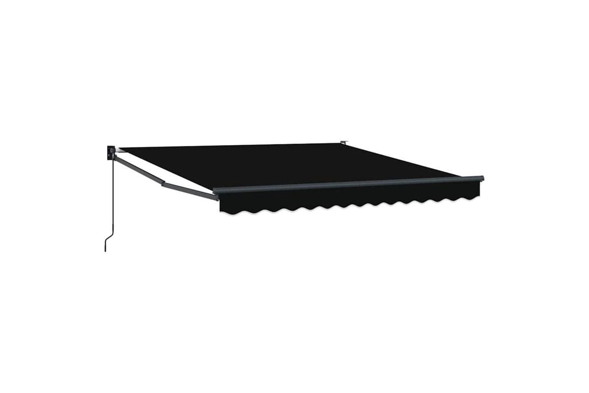 Vidaxl Retractable Awning Manual Black 350 X 250 Cm Fabric