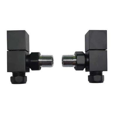 Matt Black Square Angled Radiator Valves