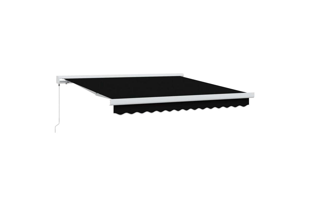 Vidaxl Retractable Awning Black 350 X 250 Cm Fabric And Metal