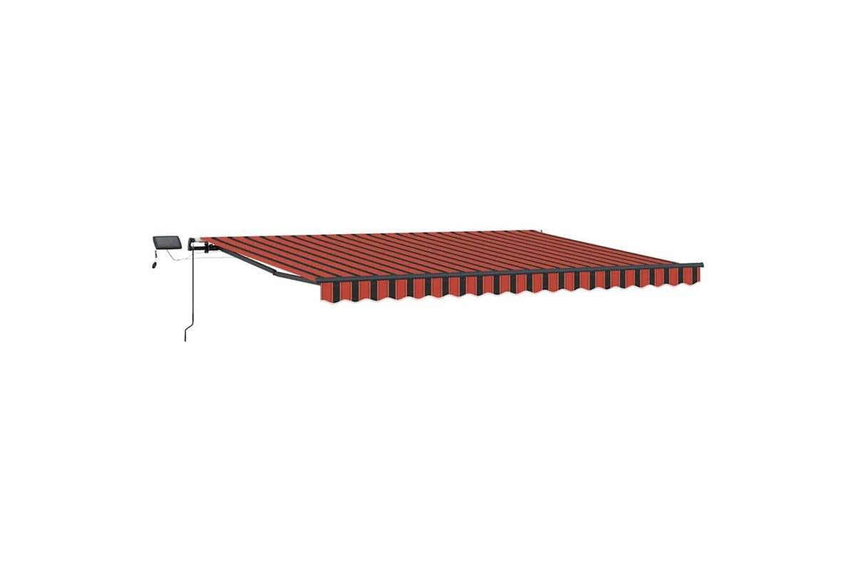 Vidaxl Retractable Awning Manual Orange And Brown 400 X 300 Cm Fabric