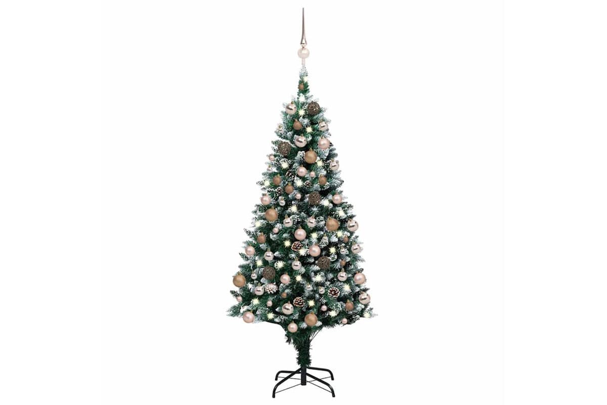 Vidaxl Artificial Pre-lit Christmas Tree With Ball Setpinecones 180 Cm