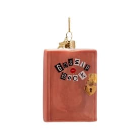 Gossip Book Diary Glass Tree Decoration 11cm