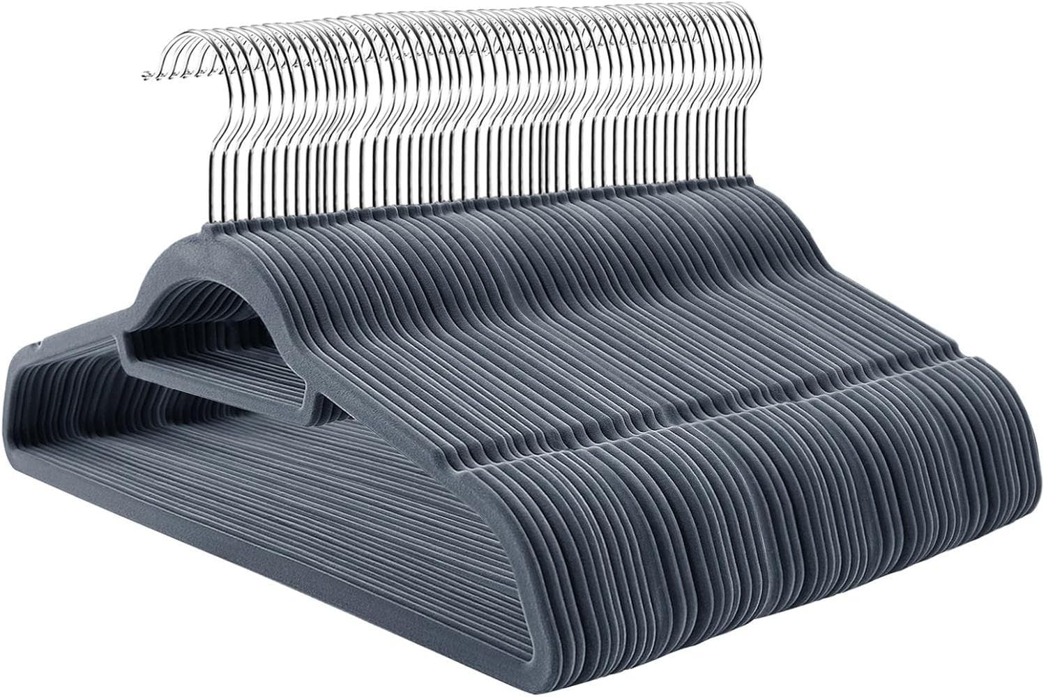 Velvet Hanger | Clothes Hanger | Velvet | Light Grey | 45 X 0.6 X 23.5 Cm