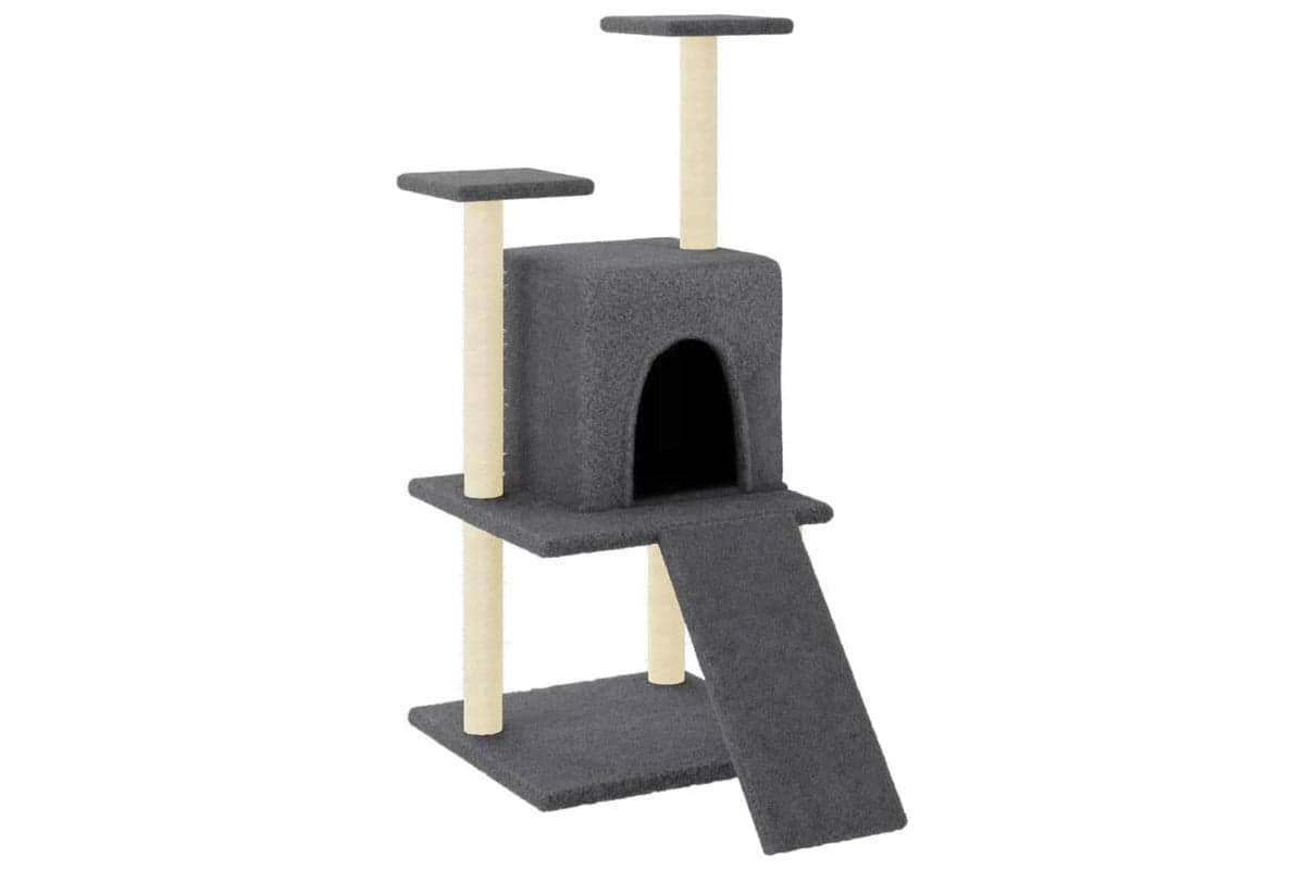 Cat Tree With Sisal Scratching Posts Dark Grey 110 Cm