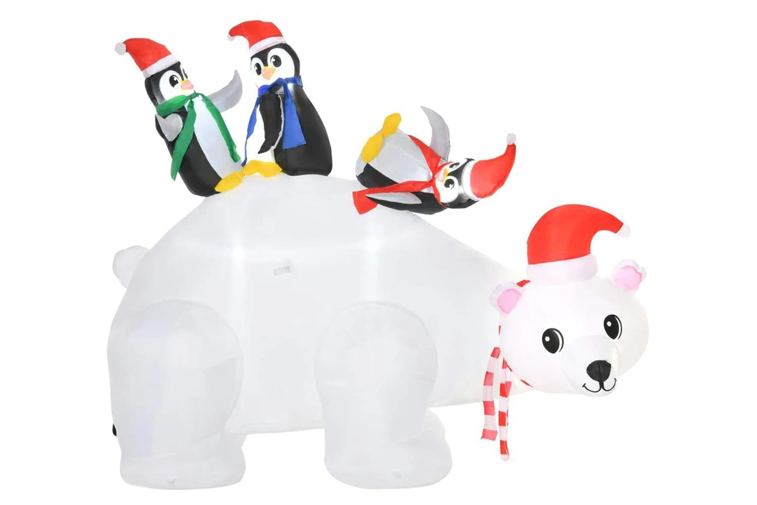 Homcom | Outdoor Christmas Inflatable Display with Penguins and Polar Bear | 5ft