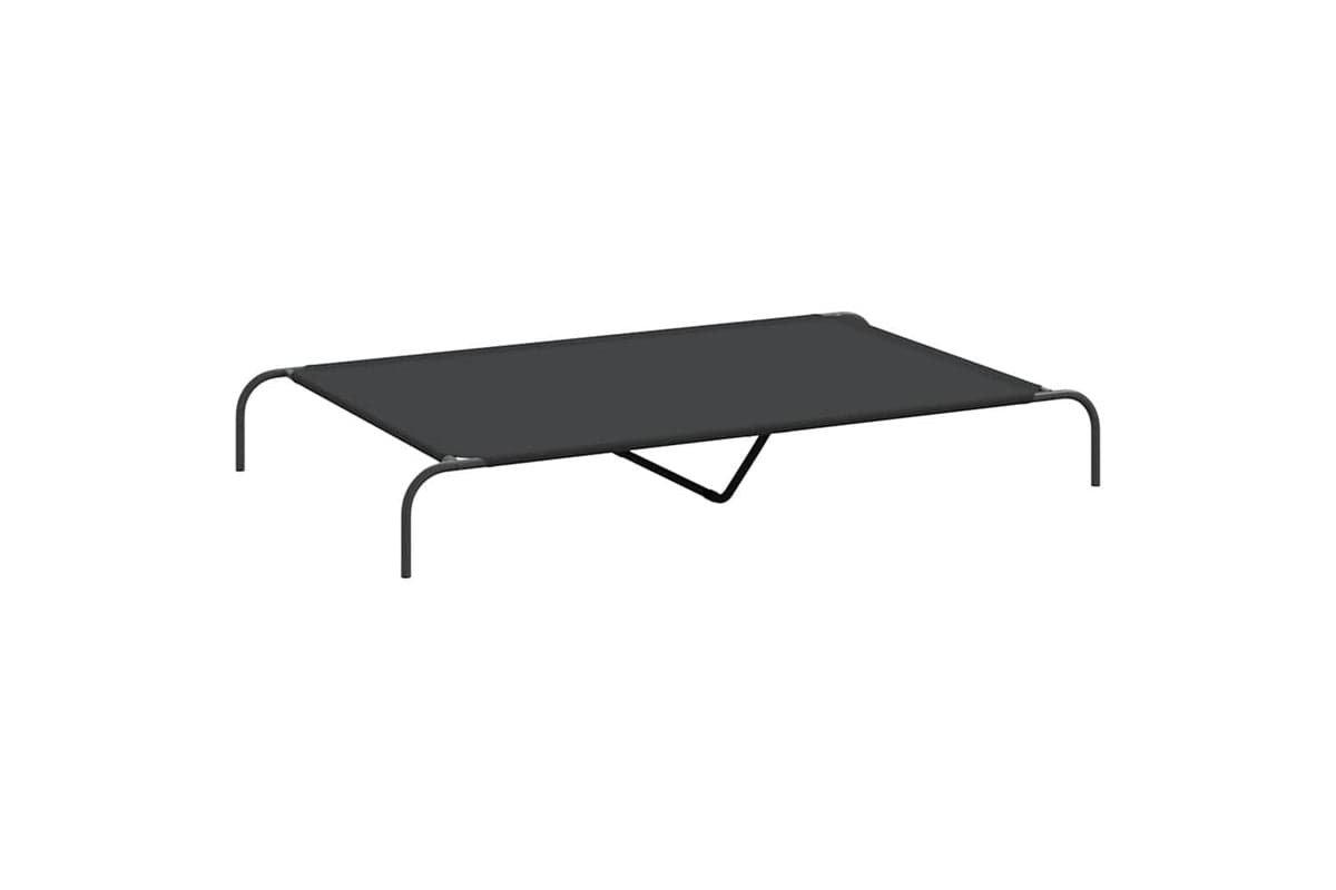 Vidaxl Elevated Dog Bed Black 150x90x20 Cm Oxford Fabric And Steel