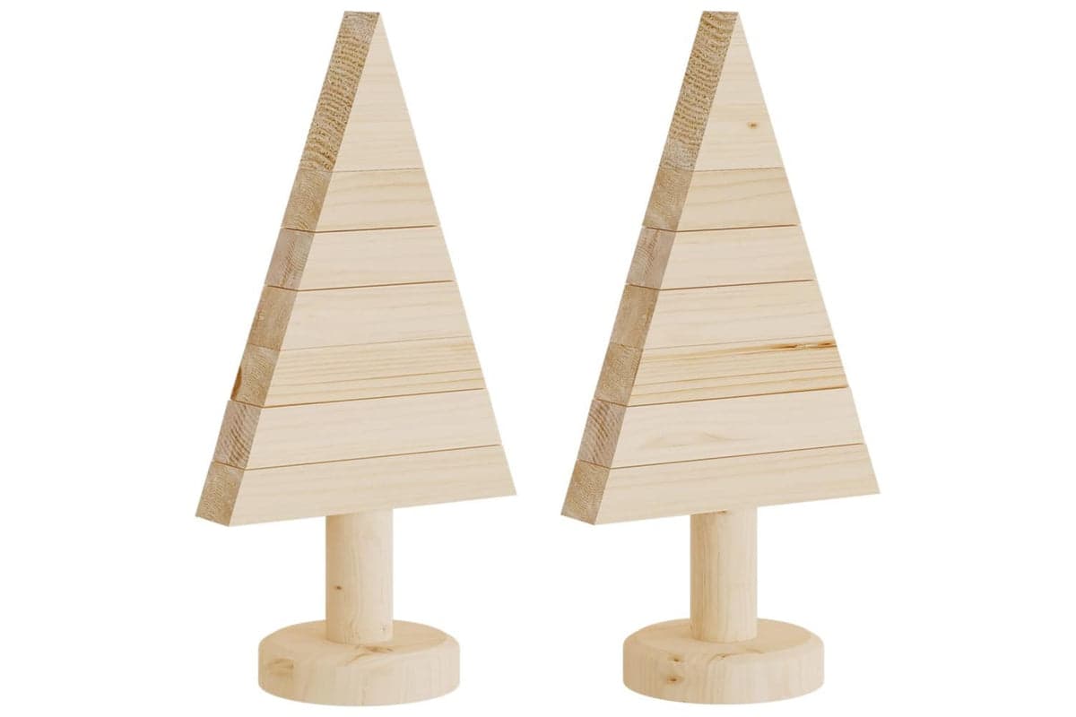 Vidaxl Wooden Christmas Trees For Decoration 2 Pcs 30 Cm