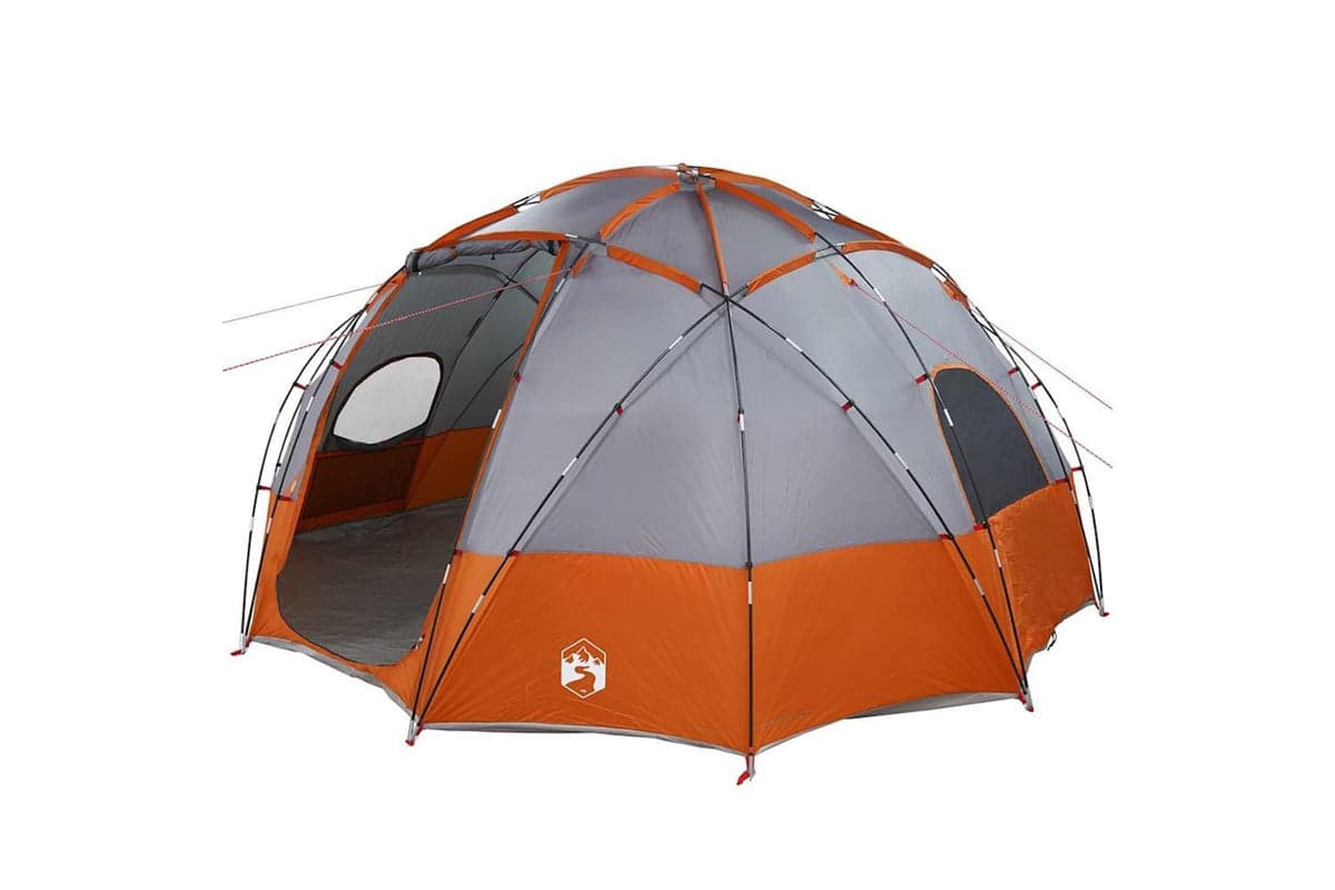 Vidaxl Camping Tent Grey And Orange 475 X 475 X 235 Cm Polyester