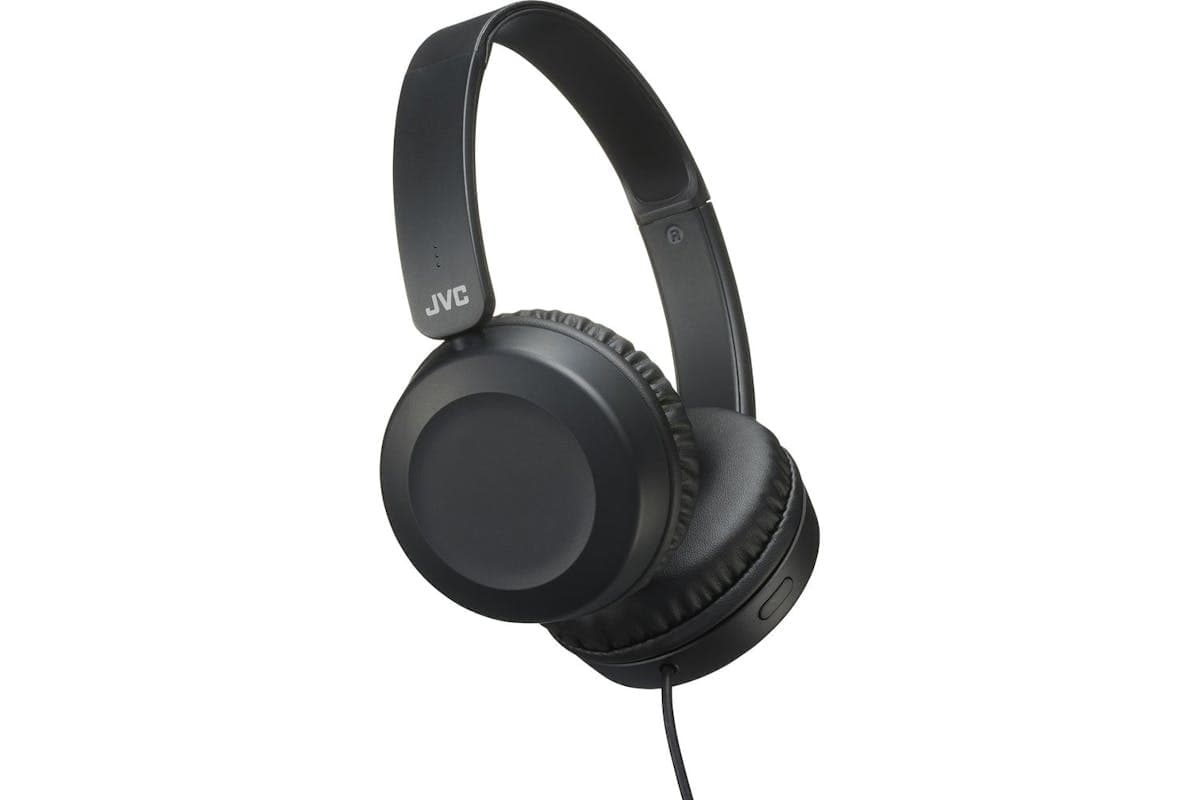 Jvc Carbon Black Foldable Wired Headphone Integrated Mic On Cable For Smart Phone Single Sided Cable