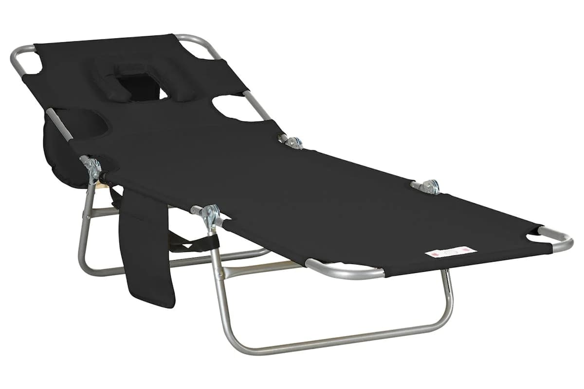 Outsunny Foldable Sun Lounger | Black