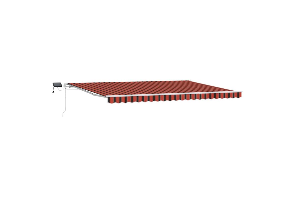 Vidaxl Retractable Awning With Orange And Brown 500 X 350 Cm Fabric