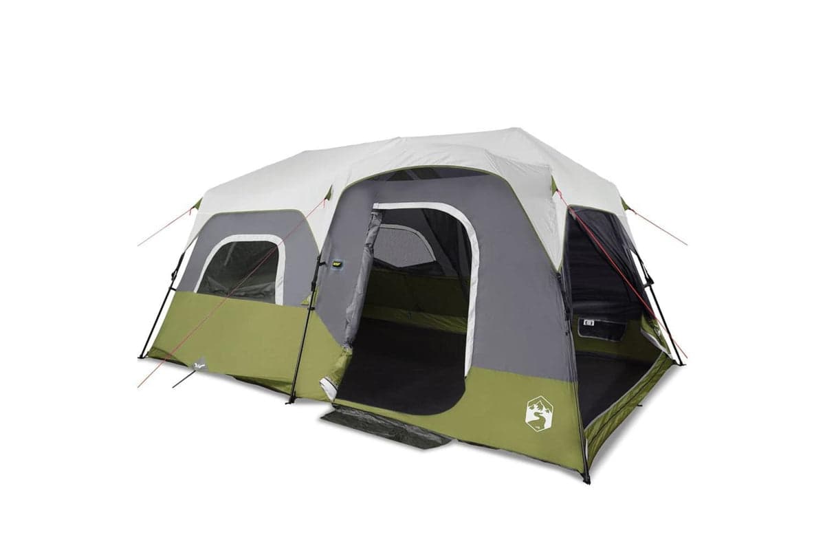 Vidaxl Family Tent With Led 9-person Light Green Quick Release
