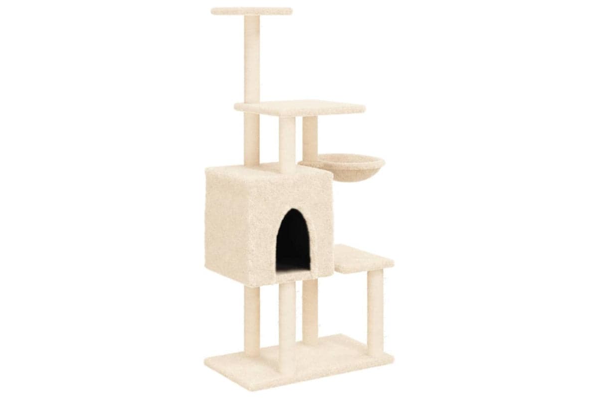 Vidaxl Cat Tree With Sisal Scratching Posts Cream 131 Cm
