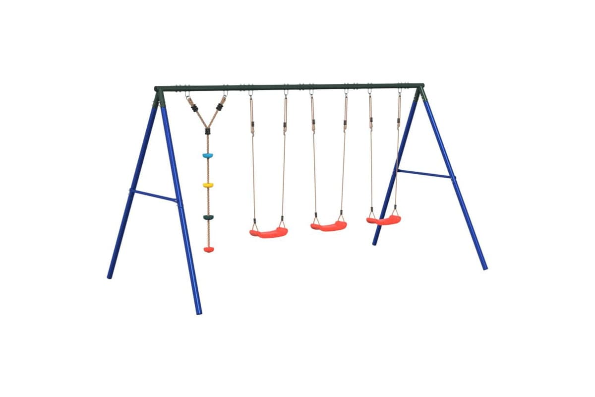 vidaXL 3283624 Outdoor Swing Set With Swings And Disc Swing