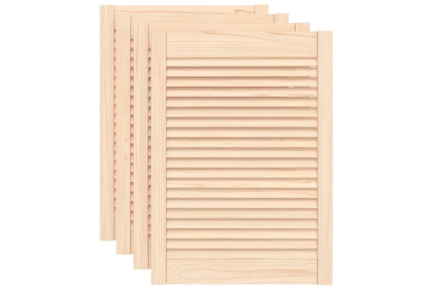 Vidaxl 151129 Louvred Doors 4 Pcs Solid Pine Wood 69x49.4cm