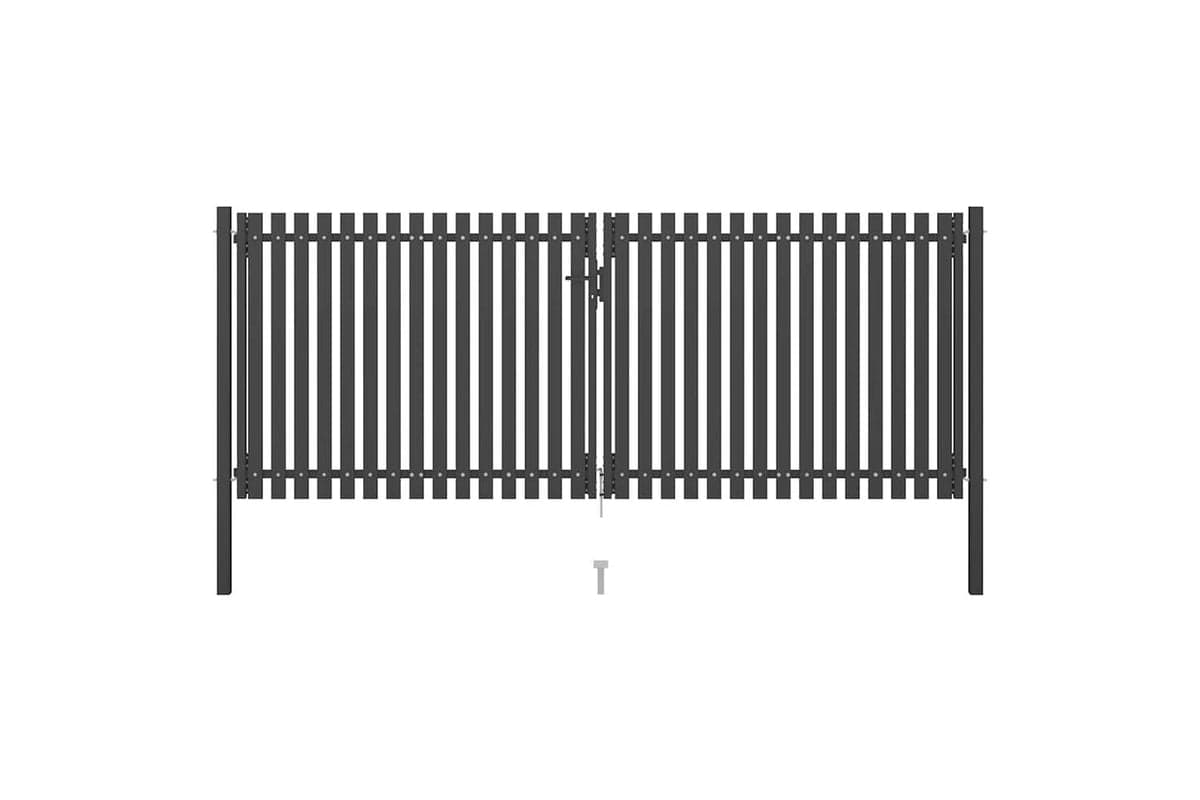 Vidaxl 146335 Garden Fence Gate Steel 4x1.7 M Anthracite