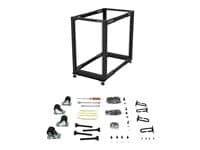 Startech 18U 19' Open Frame Server Rack, 4 Post Adjustable Depth 22-40' Mobile, Free Standing Rolling Network/Computer Equipment Data Rack, Dell Po...