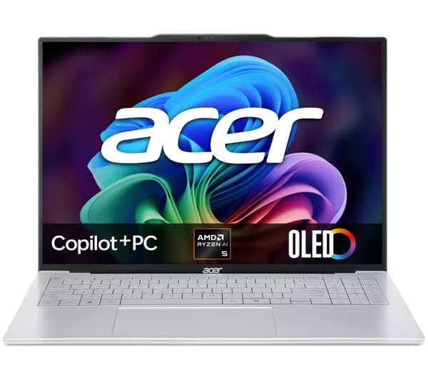 ACER Swift Air 16 OLED 16" Laptop, Copilot+ PC - AMD Ryzen AI 5, 1 TB SSD, Silver