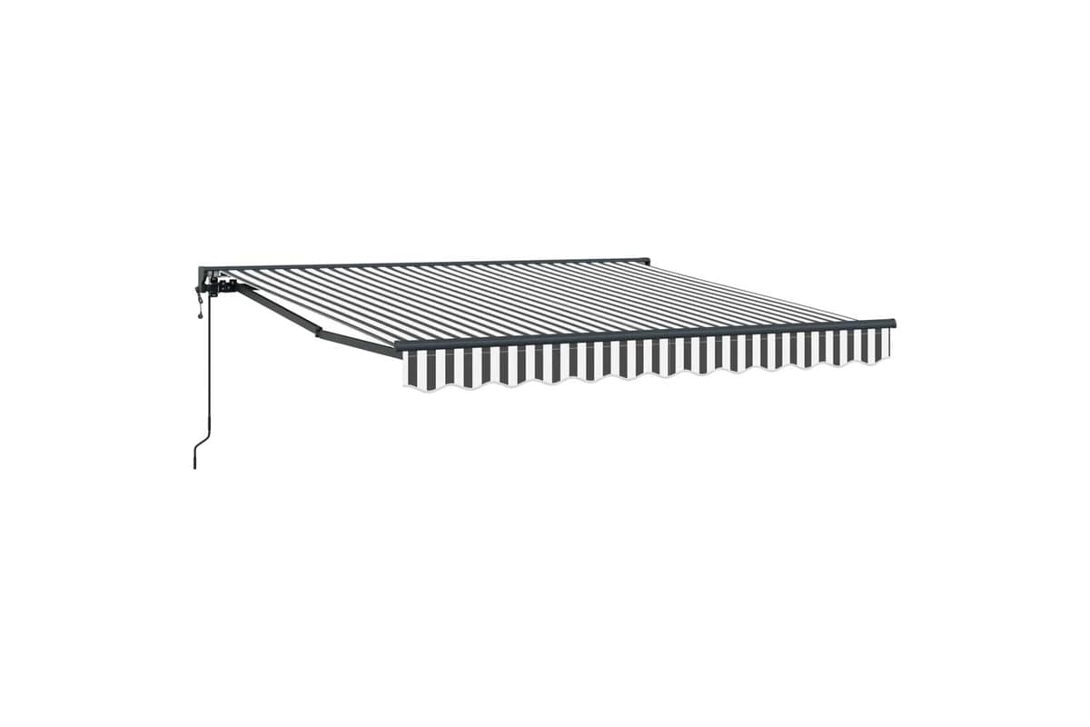 Vidaxl Retractable Awning Anthracite And White 350x250 Cm Fabric