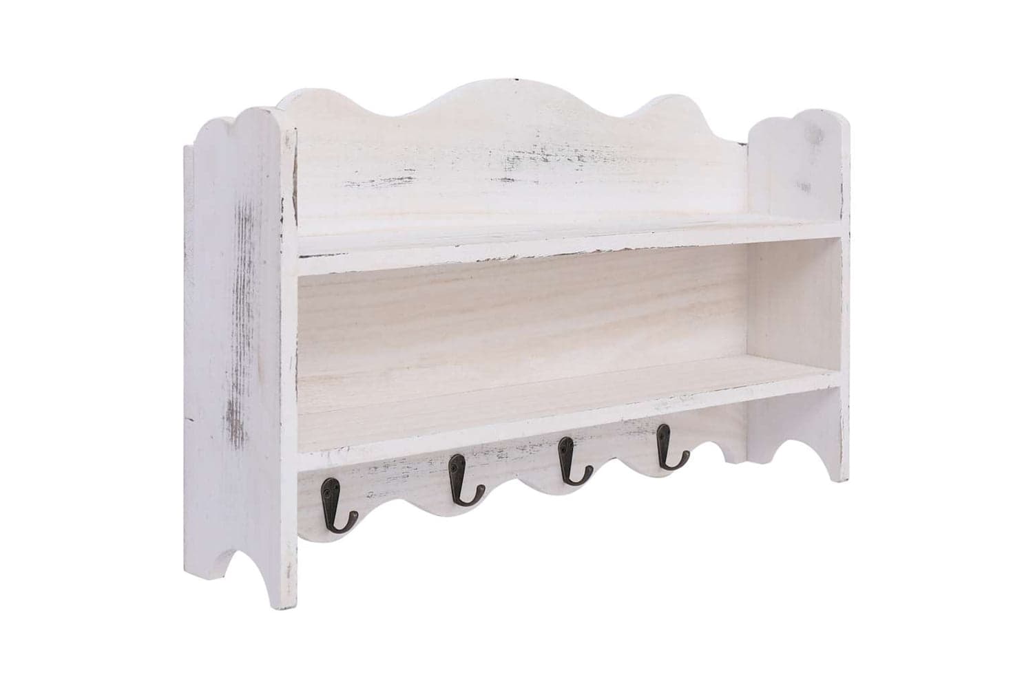 vidaXL 284235 Wall Mounted Coat Rack White 50x10x30cm Wood