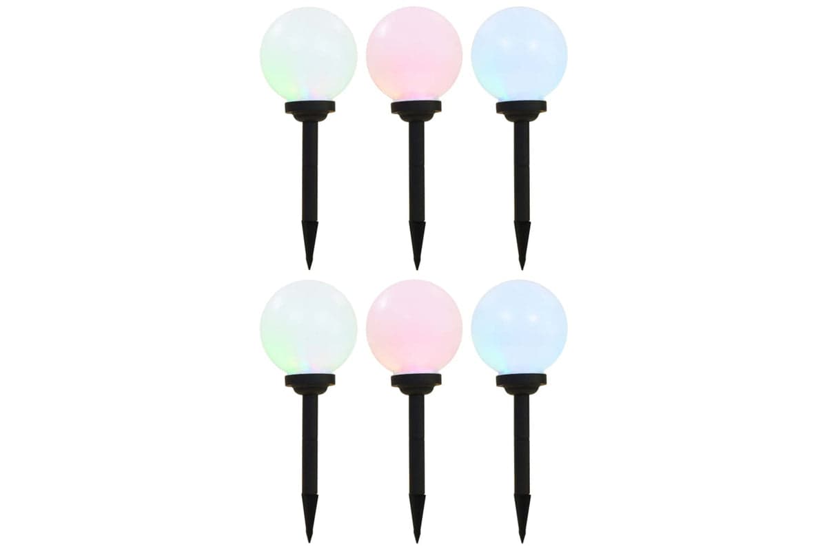 vidaXL 277126 Outdoor Solar Lamps 6 Pcs Led Spherical 20cm Rgb