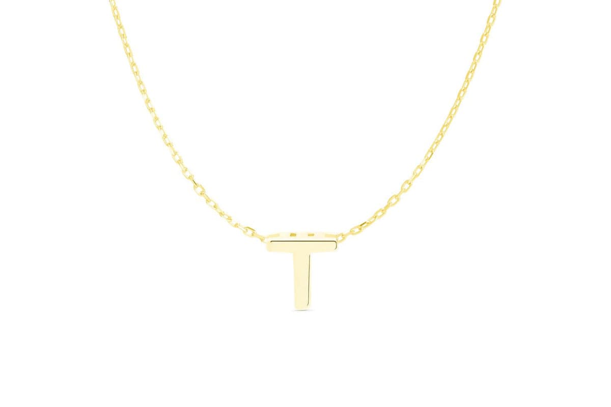 Luxenter Sterling Silver Gold Letter Pendant Necklace | Luxury Personalised Irish Jewellery