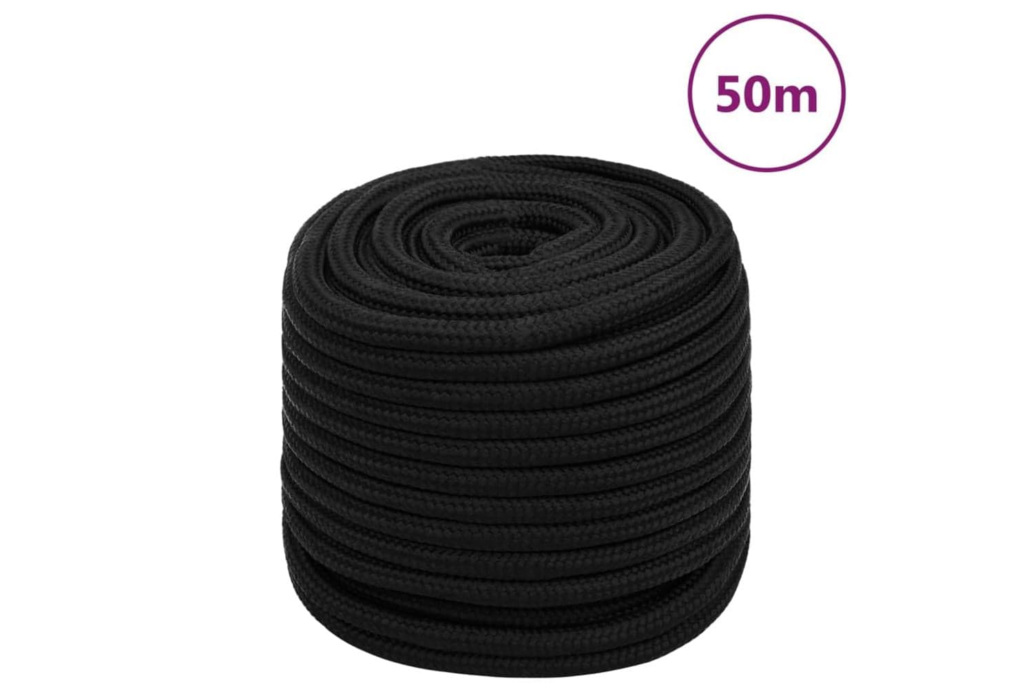 vidaXL 152838 Work Rope Black 18mm 50 M Polyester