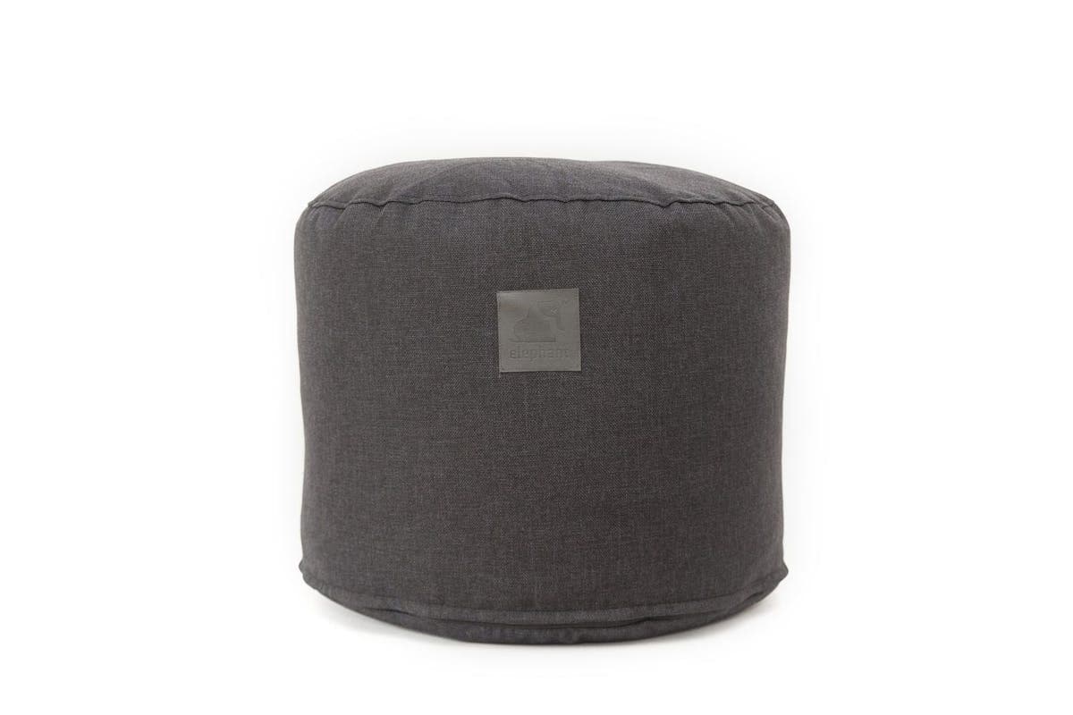 Elephant Fabric Footstool | Black