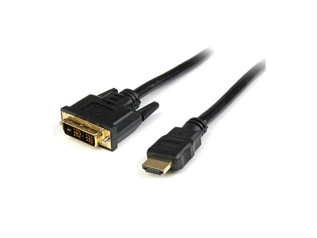 STARTECH.COM - Startech 6ft (1.8m) HDMI to DVI Cable, DVI-D to HDMI Display Cable (1920x1200p), Black, 19 Pin HDMI Male to DVI-D Male Cable Adapter, Digital Monitor Cable, M/M, Single Link - DVI to HDMI Cord (HDMIDVIMM6) - adapter cable - 1.83 m