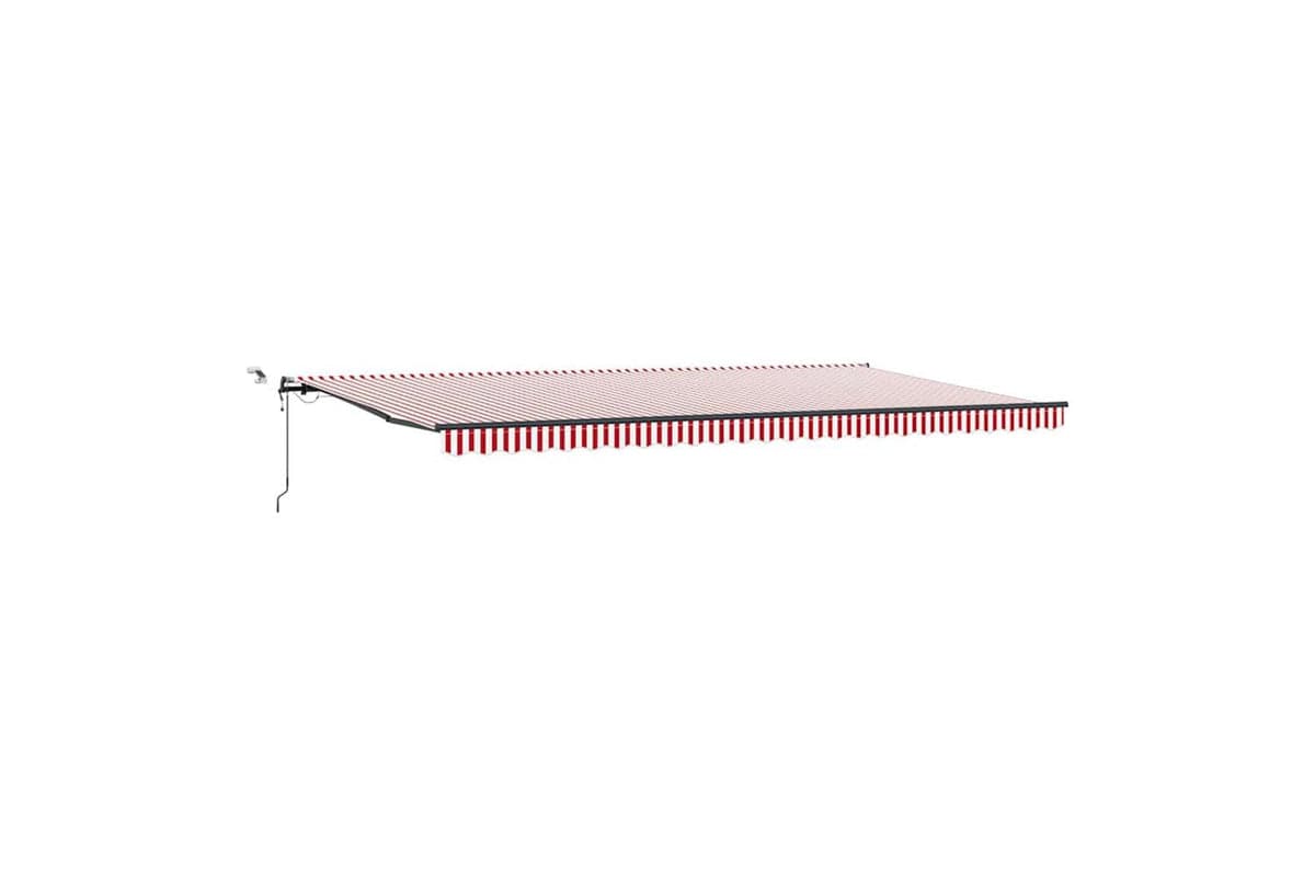 Vidaxl Retractable Awning With Red And White 600 X 300 Cm Fabric