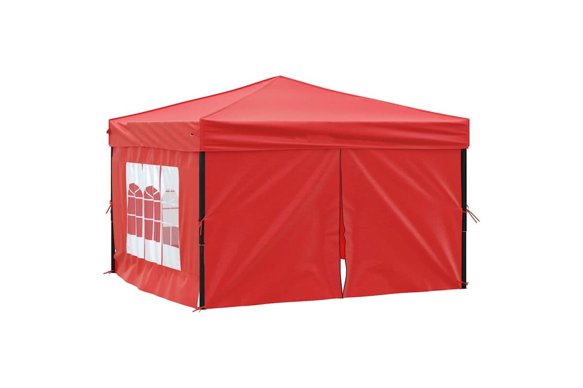 Vidaxl 93527 Folding Party Tent With Sidewalls Red 3x3 M