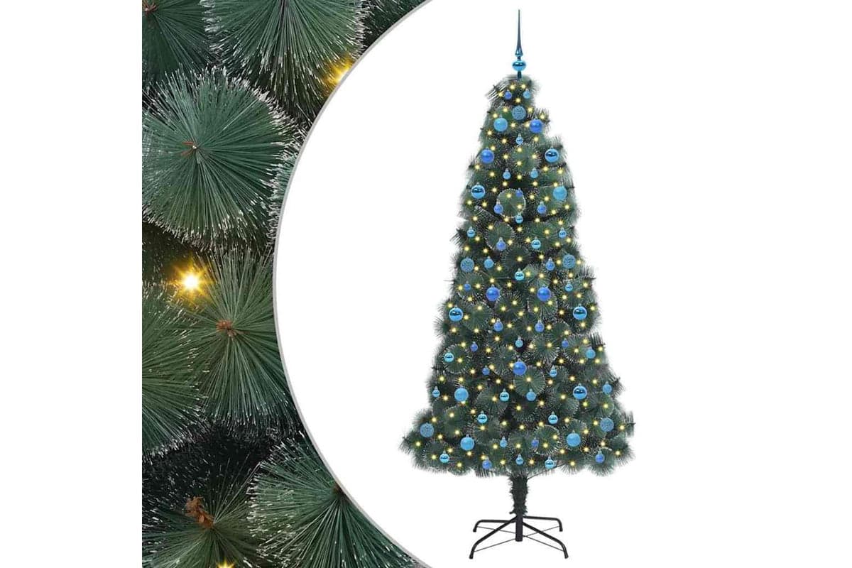 Vidaxl Artificial Pre-lit Christmas Tree With Ball Set Green 210 Cm