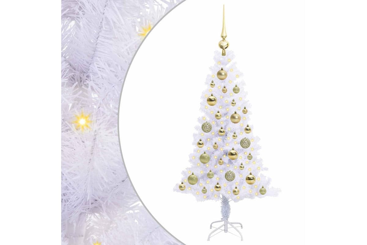 Vidaxl Artificial Christmas Tree With Stand White 120 Cm Pvc And Steel
