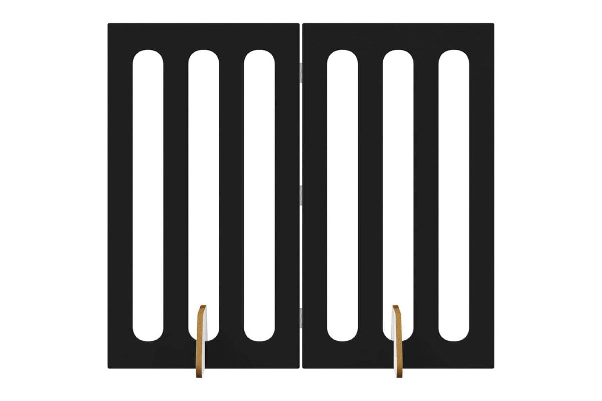 Vidaxl Folding Pet Fence 2 Pcs Black Oak 1005 X 38 X 90 Cm