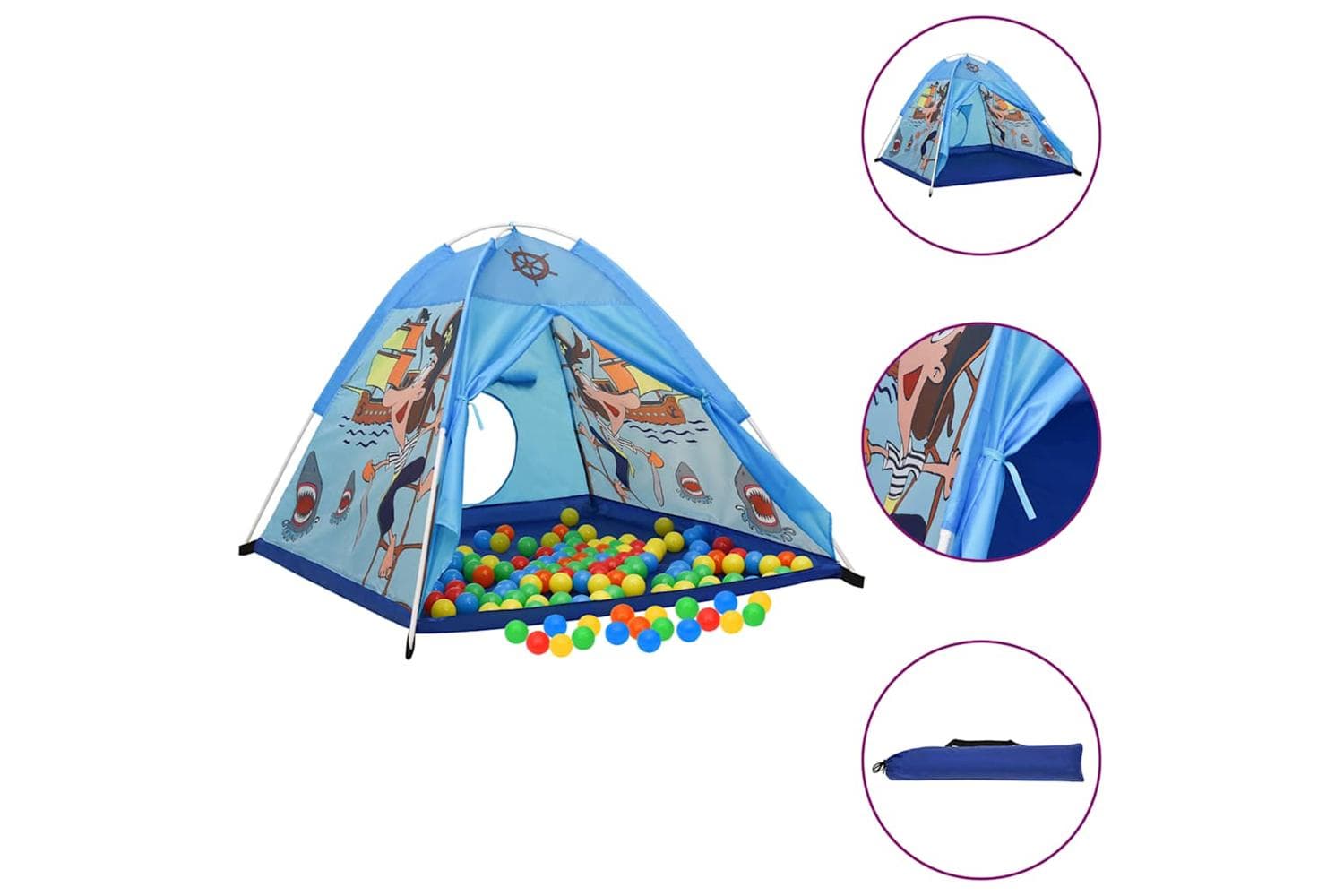 Vidaxl Children Play Tent With 250 Balls Blue 120x120x90cm