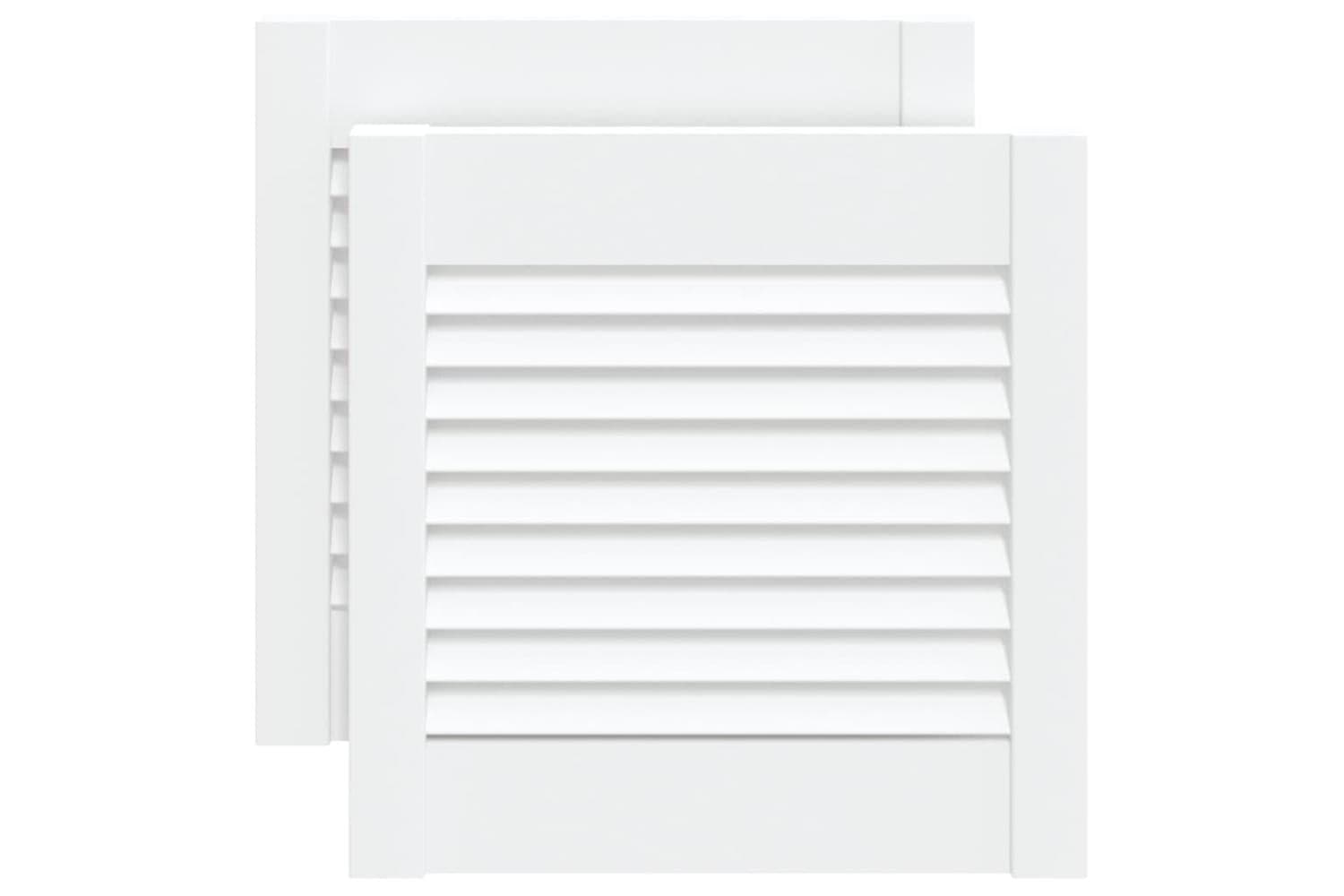 vidaXL 151143 Louvred Doors 2 Pcs Solid Pine Wood White 39.5x39.4cm