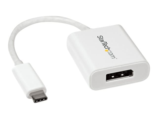 STARTECH.COM - StarTech USB C to DisplayPort Adapter - 4K 60Hz - White - USB 3.1 Type-C to DisplayPort Adapter - USB C Video Adapter (CDP2DPW) - external video adapter - white
