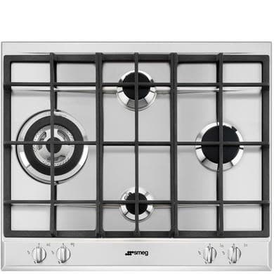 Smeg 60cm 4 Burner Gas Hob with Ultra Rapid Burner - Stainless Steel