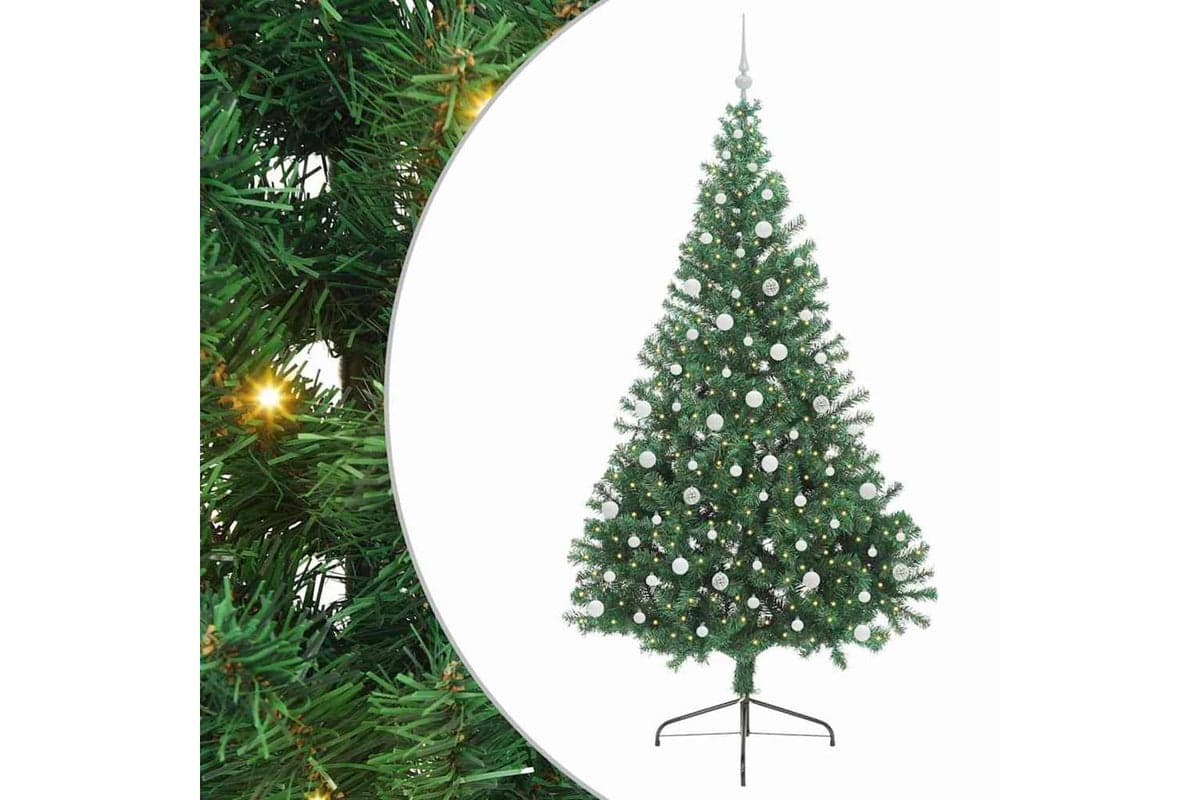 Vidaxl Artificial Pre-lit Christmas Tree Green 240 Cm Pvc