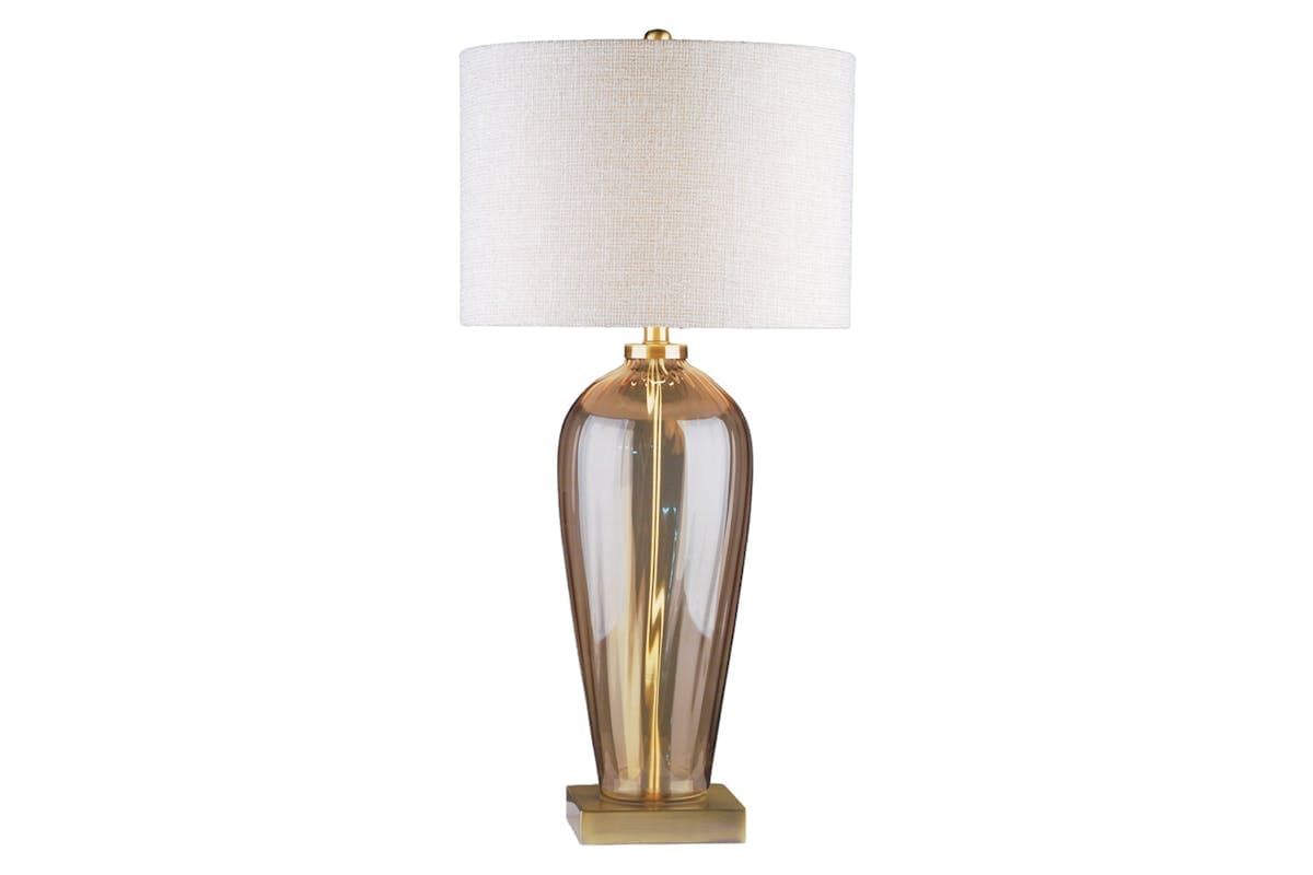 Kristen Glass Table Lamp | White/Gold | 84 cm