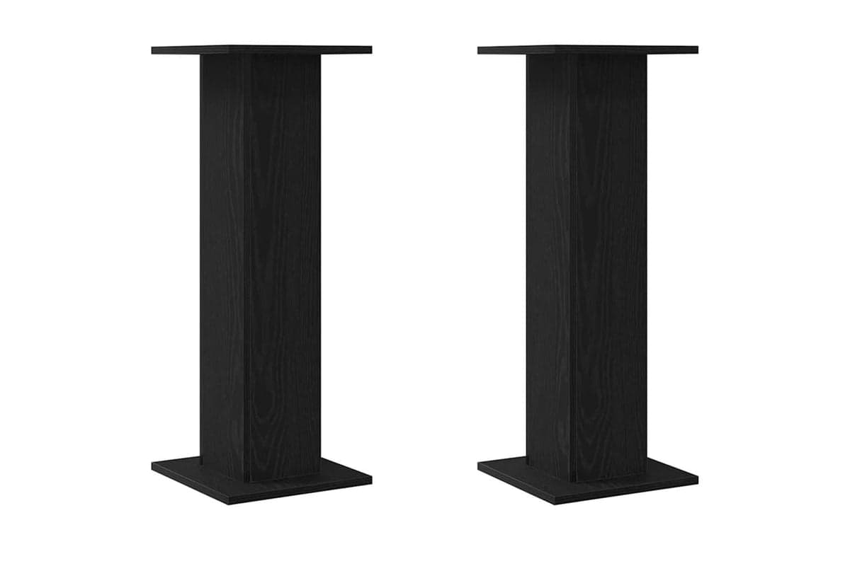 Vidaxl Plant Stand 2 Pcs Black Oak 30 X 30 X 80 Cm Engineered Wood