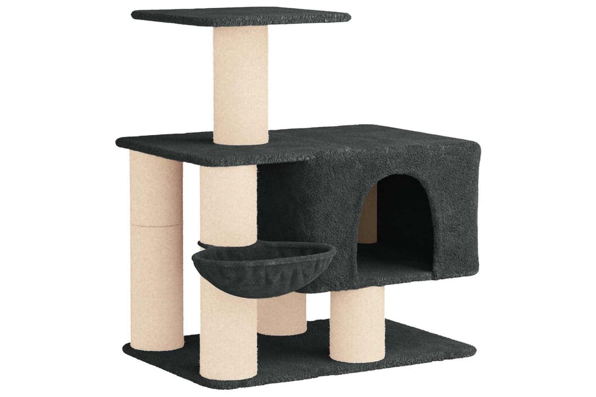 Vidaxl Cat Tree With Sisal Scratching Posts Dark Grey 96 Cm