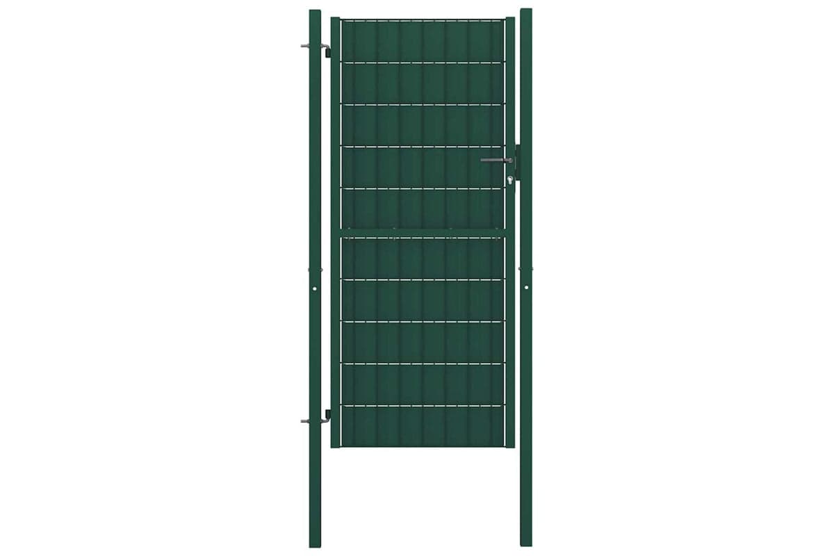 vidaXL 145229 Fence Gate Pvc And Steel 100x124cm Green