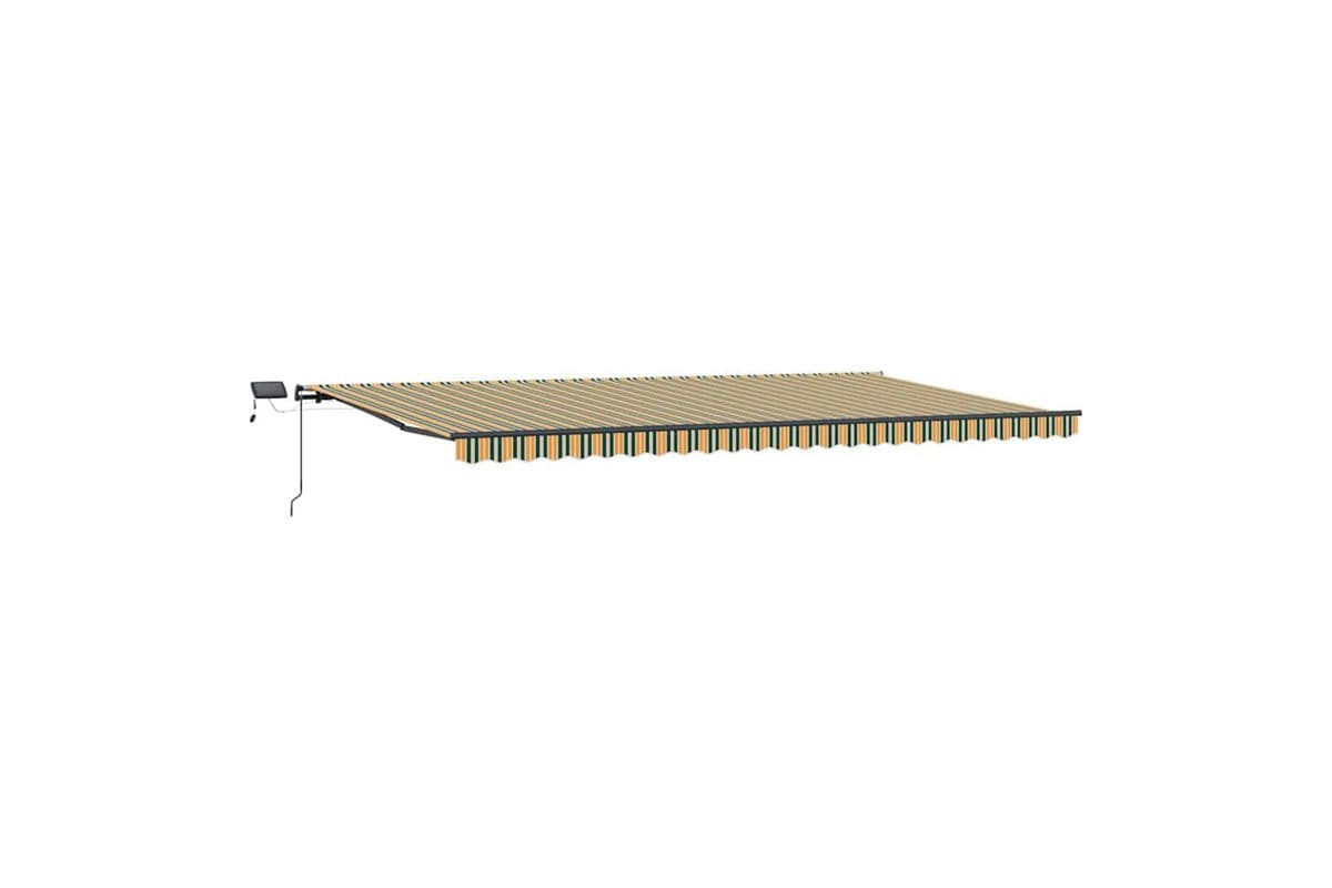 Vidaxl Retractable Awning Manual Green And Yellow 600 X 300 Cm Fabric