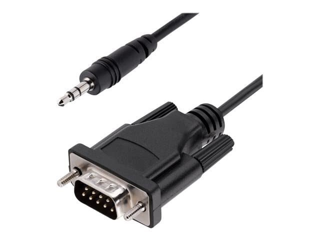 STARTECH.COM - StarTech 3ft (1m) DB9 to 3.5mm Serial Cable for Serial Device Configuration, RS232 DB9 Male to 3.5mm Cable for Calibrating Projectors, Digital Signage, and/or TVs via Audio Jack - Al-Mylar EMI Shielding (9M351M-RS232-CABLE)