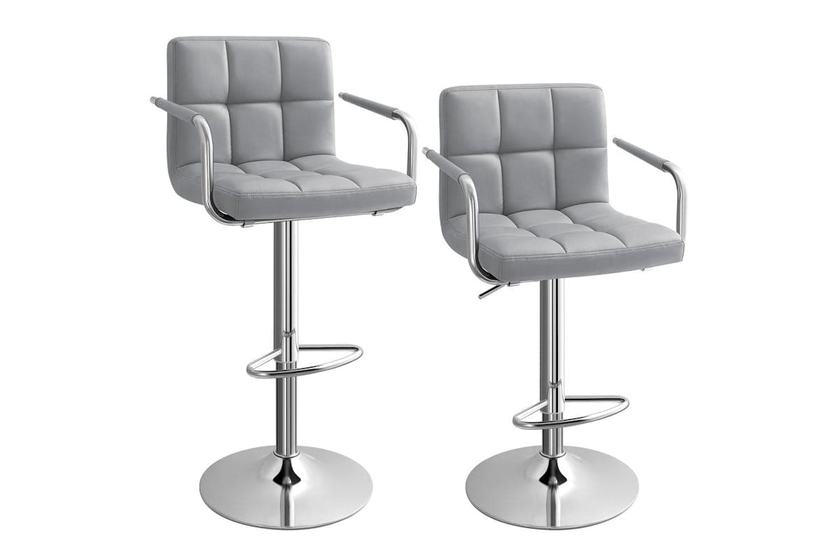 Songmics Bar Chair | Faux Leather | Adjustable Height | Grey