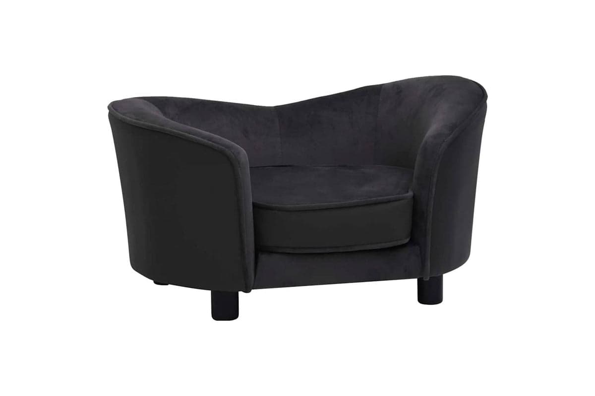 Vidaxl Dog Sofa Black 69x49x40 Cm Plush And Faux Leather