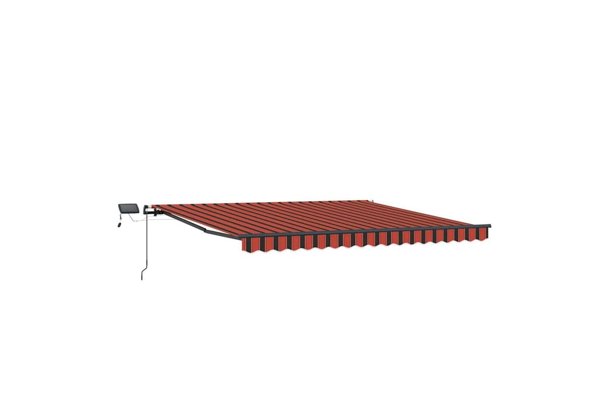 Vidaxl Retractable Awning Manual Orange And Brown 450 X 300 Cm Fabric